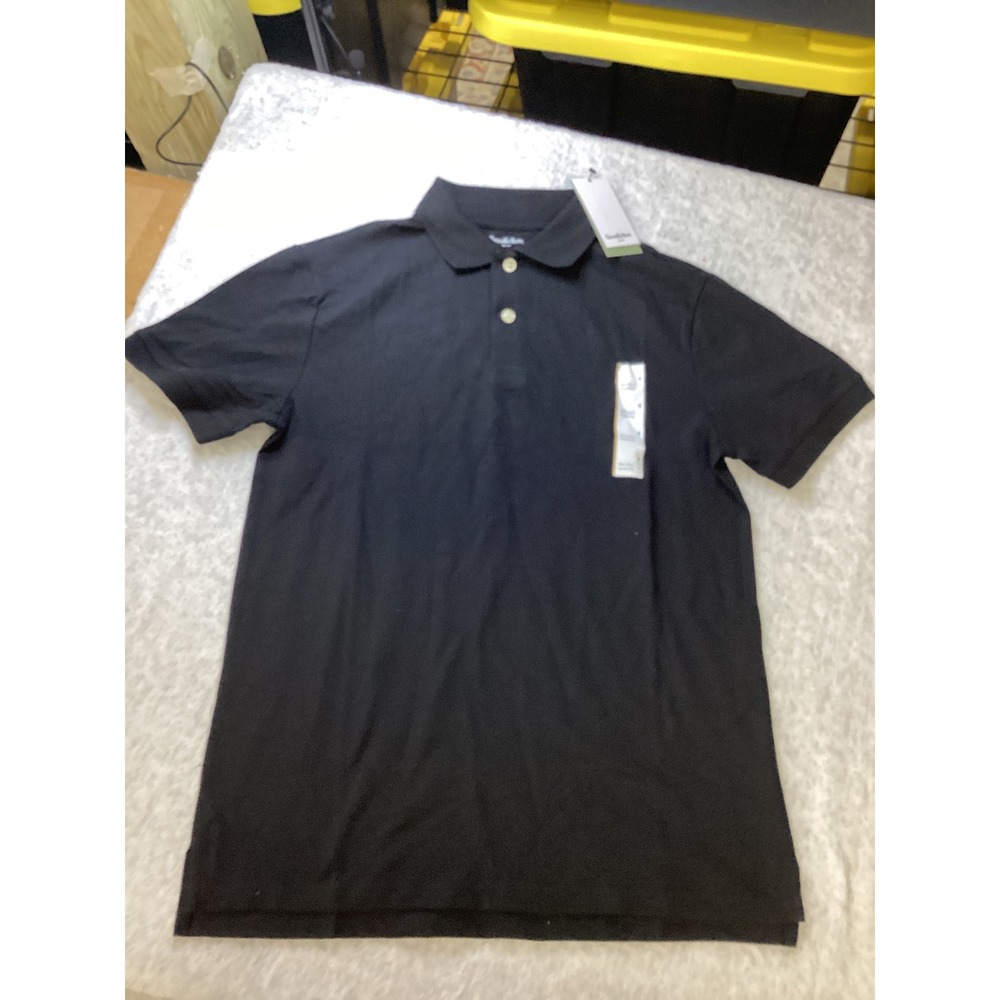 Goodfellow & Co Mens Every Wear Polo Shirt Black Short Sleeve Standard Fit S NEW